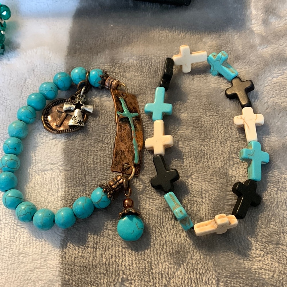 2 cross bracelets